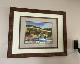 Watercolor scene well framed and well matted