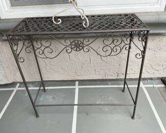 Metal console table for garden or entry