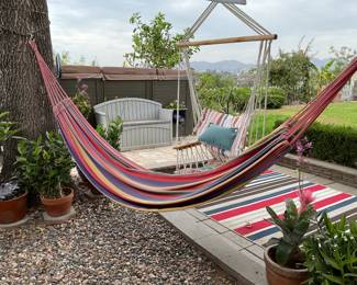 Colorful striped hammock