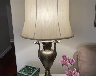 One of two matching table lamps