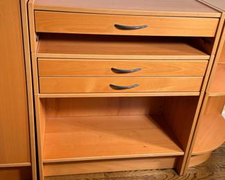 Swedish Style Drawer Unit | Swedish-style drawer unit with three drawers (one drawer is missing). - h. 39 x w. 33 x d. 16.5 in