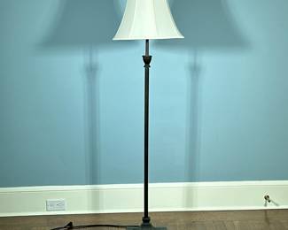 Bronze Floor Lamp | Bronze floor lamp with white lampshade. - h. 56 x w. 13.5 in