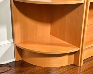 Swedish Style One-Shelf Corner Round - 1/2 | Swedish-style one-shelf corner round, as additional storage to a bookshelf. - h. 23 x d. 16 in