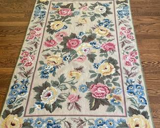 Needlepoint Floral Area Rug |
Vintage French-style needlepoint area rug with multicolor floral details. - w. 32.5 x l. 58 in
