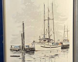 Colored Pencil Sketch River Fraser BC Signed