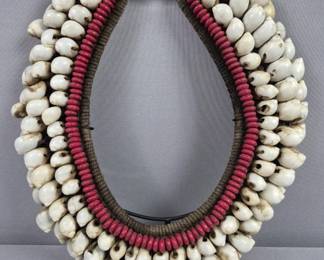 African Tribal Shell & Beaded Necklace Collar