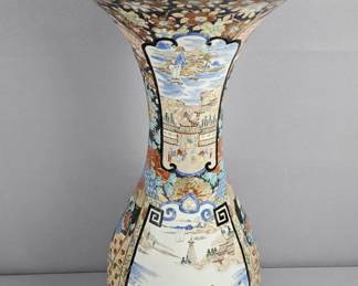 Large Japanese Imari Polychrome Floor Vase