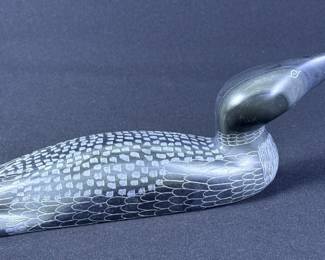Carved Stone Loon Decoy