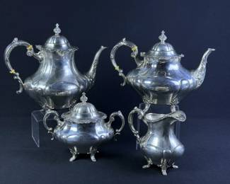 Reed Barton Georgian Rose Sterling Silver Tea Set