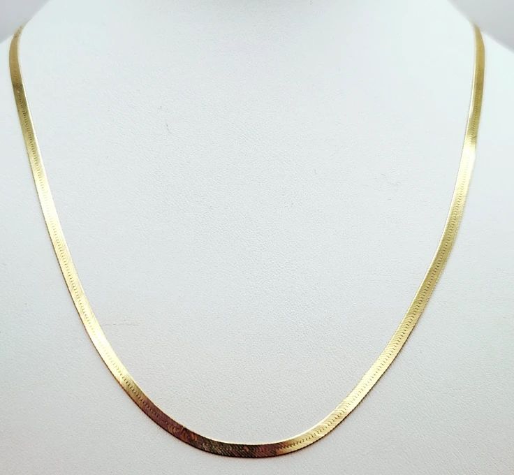 14K Yellow Gold 24" Herringbone Chain