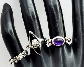 Sterling Silver Amethyst Sterling Onyx Sorority