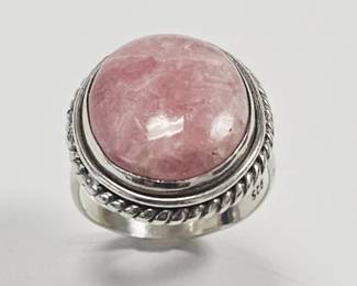 Vintage Sterling Silver Rhodchrosite Ring