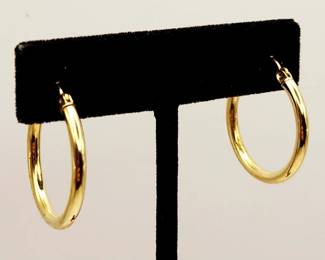 Vintage 14K Yellow Gold Hoop Earrings