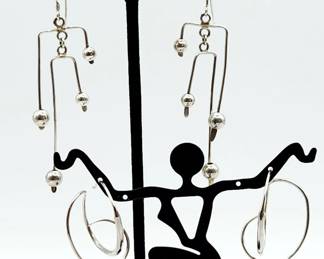 925 Sterling Abstract Dangle & Abstract Hoop