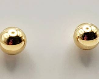 14K Yellow Gold Ball Stud Earrings