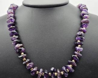 Vintage Amethyst Gold Tone Necklace