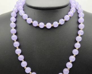 Vintage Dyed Lavender Quartz Necklace