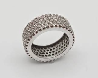 Vintage Sterling Silver CZ Band Ring
