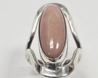 Vintage DDD Sterling Silver Pink Opal Ring