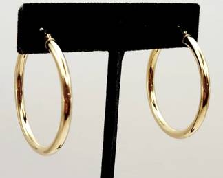 14K Yellow Gold Hoop Earrings