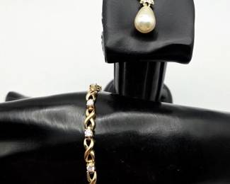 Vintage Roman Gold Tone Rhinestone Set