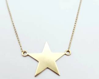 14K Yellow Gold Star Pendant Necklace