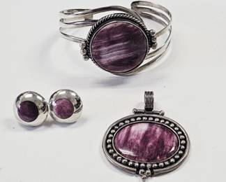 950 Sterling Purple Spiny Oyster Bracelet Pendant