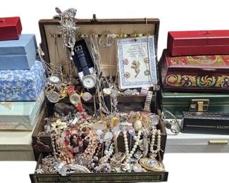 Huge Lot of Vintage Jewelry & Watches Inc Avon