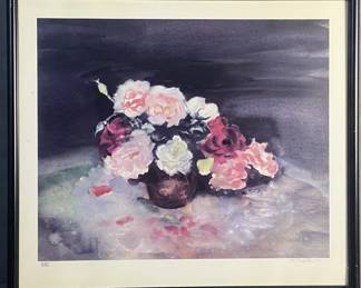 Tasha Tudor Rose Bouquet Lithograph Signed