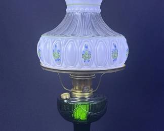 Aladdin Number 23 Green Drape Oil Lamp