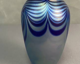 Eickholt Pulled Feather Art Glass Vase