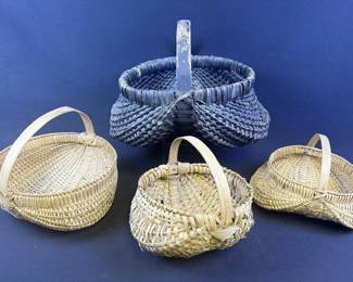 Vintage Wicker Split Egg Buttocks Baskets