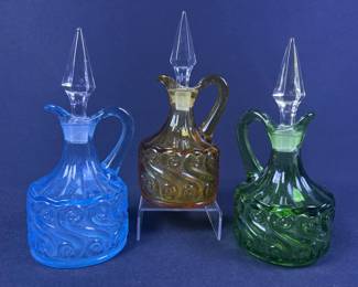 Vintage Colored Glass Cruets