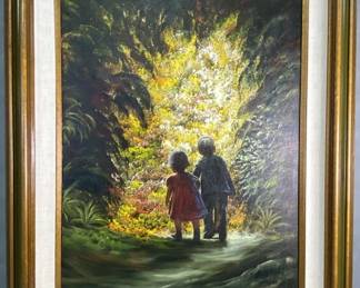 Oil Painting Little Explorers Signed Shepherd
