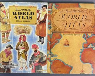 Vintage Rand McNally Atlas Books Set of Two 1930s
