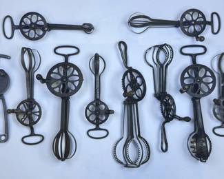 Antique & Vintage Metal Cast Iron Egg Beaters