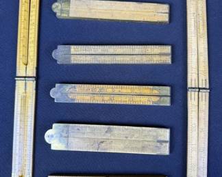 Antique & Vintage Boxwood & Brass Rulers