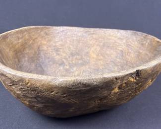 Vintage Primitive Carved Burl Wood Bowl