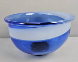 Vintage Hand Blown Transjo W.RC. Color Fused Bowl