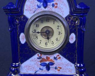 Vintage Cobalt Blue Ceramic Clock