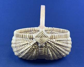 Vintage Split Egg Gods Eye Woven Basket