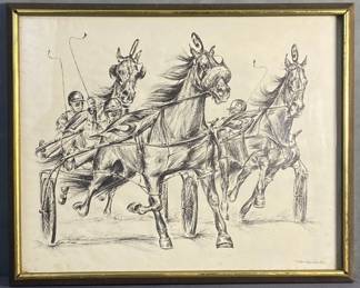 Marilyn Privitera Sulky Racing Lithograph