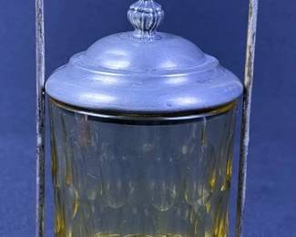 Antique Amber Glass Pickle Castor Jar