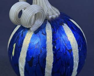 Orient & Flume Peacock Blue Art Glass Ornament