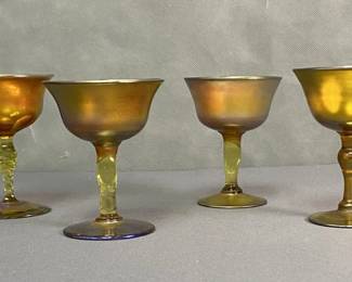Tiffany Favrile Cordial Glasses Set of Four