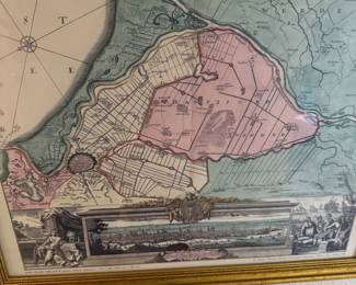Homann's map of Dantzig (Gdansk) and neighboring regions, major port to the Baltic Ocean. Hand colored. By Johann Baptist Homann 