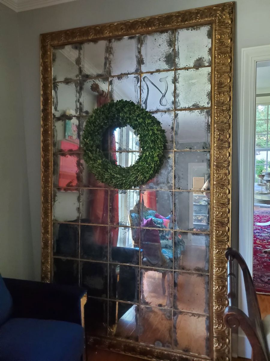 This mirror mirror is custom-made and draws the eye.