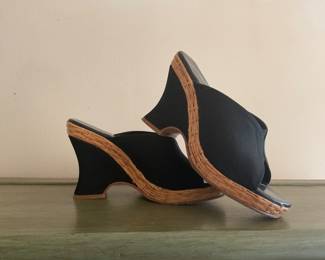 Charles Jourdan mules with a heal. Sz 7.5