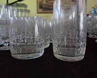 Vintage 'Belfast' by Bohemia Crystal-Crystalex~~Lot of 6: Double Old-Fashioned Glasses~~Lot of 5: Highball Glasses