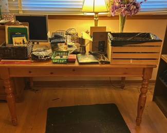 wood table/desk office supplies
